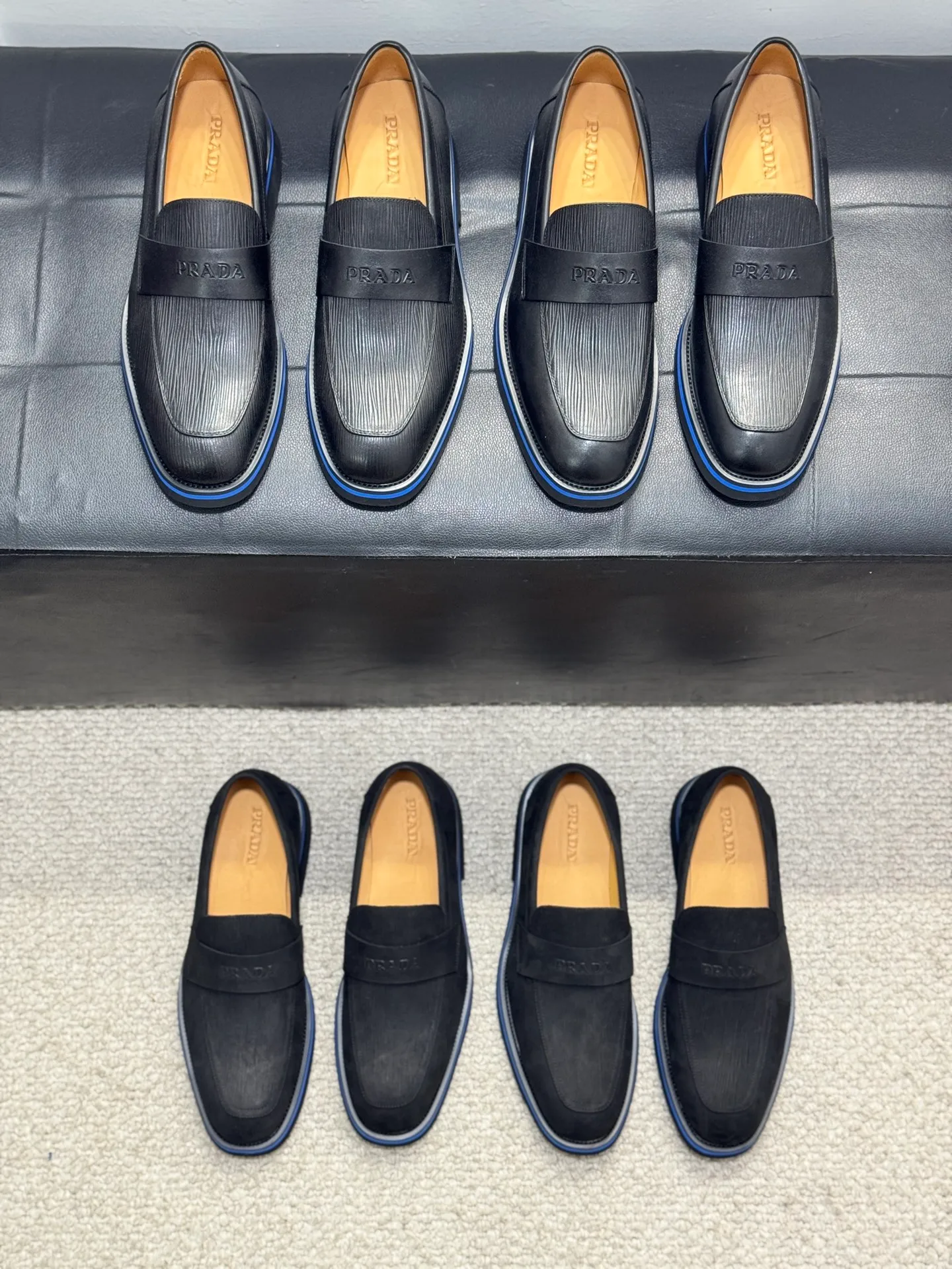 Men's shoes 💰520💰 PRADA*——◾ Prada~Thick-soled men's shoes, original single-level perfect boutique, brogue style men's formal casual leather shoes, luxurious materials, imported cowhide, with water-dyed cowhide lining, 4.5cm increased PU foam lightweight outsole, perfectly restore the original classic, purchase the original 1:1 accurate replica, welcome all comparisons 🆚, the design is full of modernity, versatile and fashionable urban men! Size: 39-44 (38.45.46.47 customized)